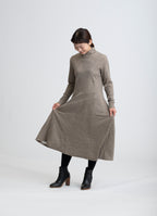 【在庫限り】ウール×コットンハイネックワンピース（00354）