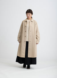 美品 ガーゼ Gauze# ウール ロング コート チェスター ステンカラー 在庫限り】ステンカラーコート（ステッチツイル二重ガーゼ） – ao