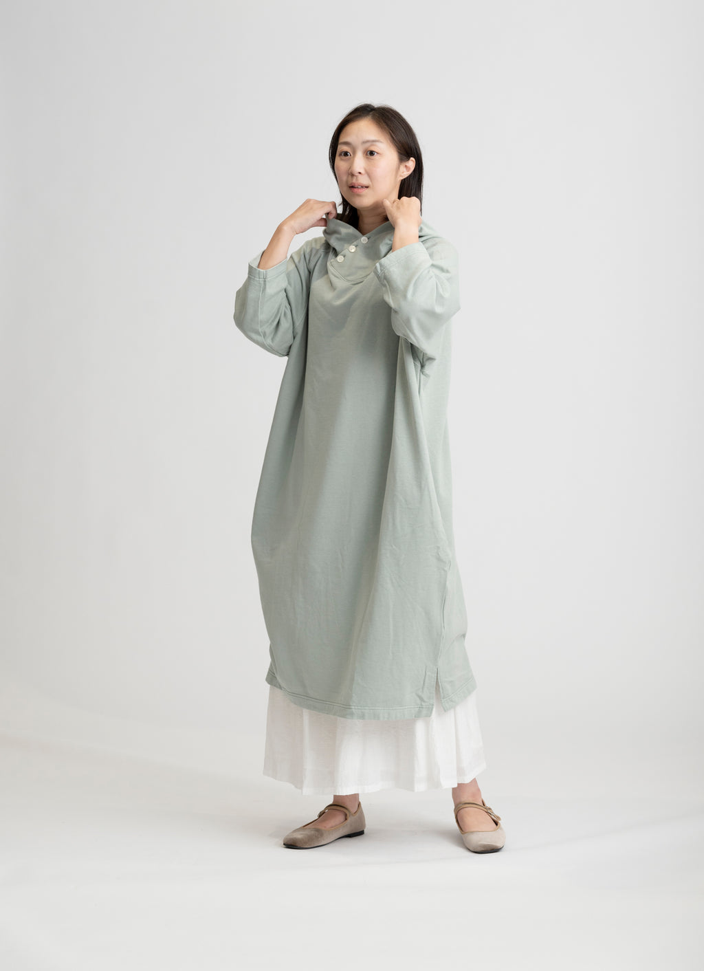 シルクmixフーディーサウナワンピース