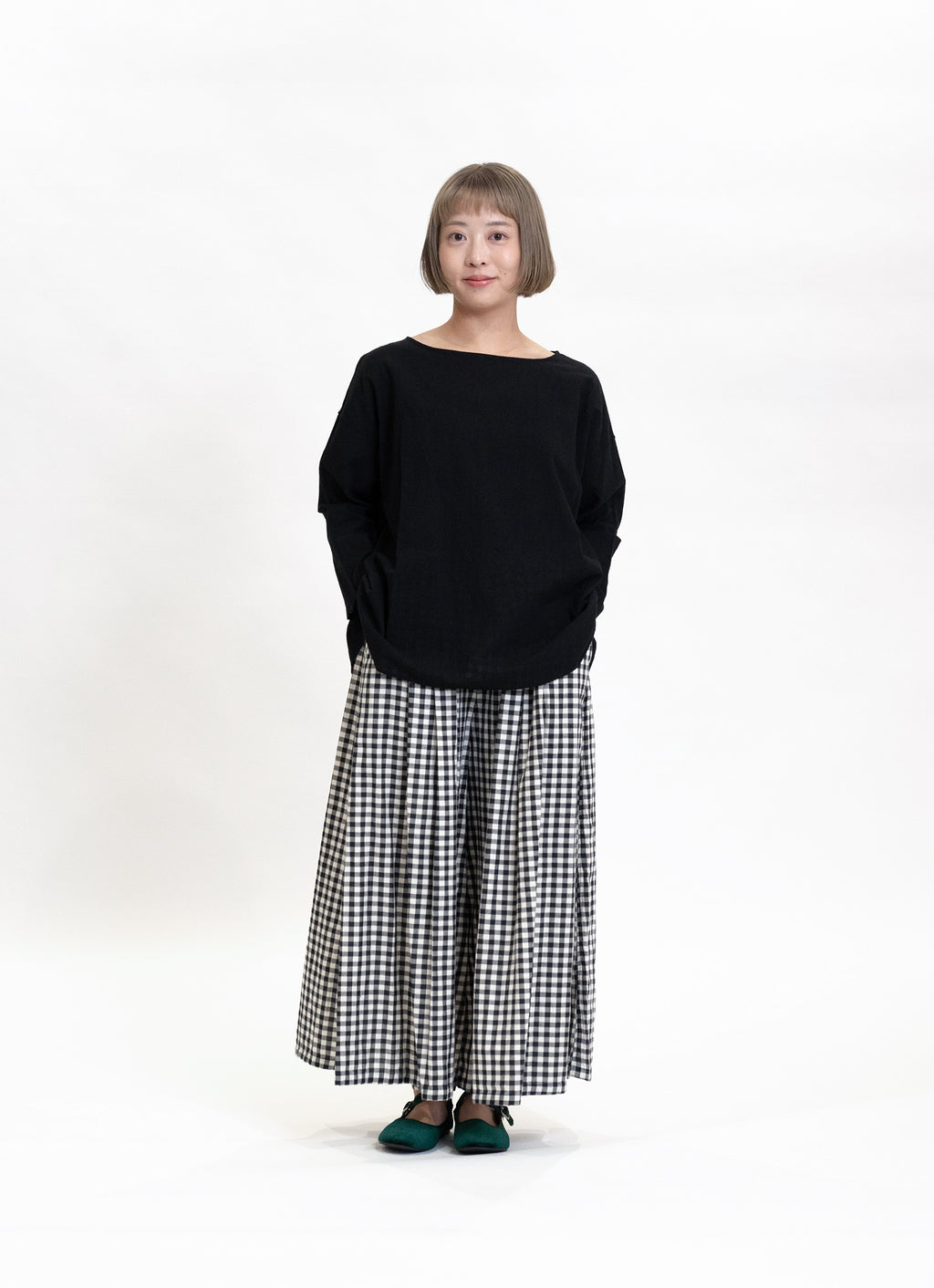 ガーゼボートネックプルオーバー