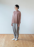 シルク混なめらかスタンドネックプルオーバー