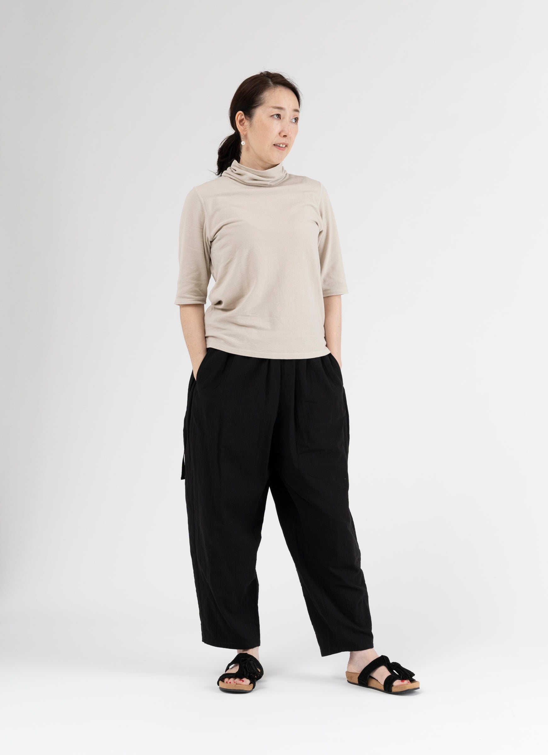 さらさらスムース半袖タートル