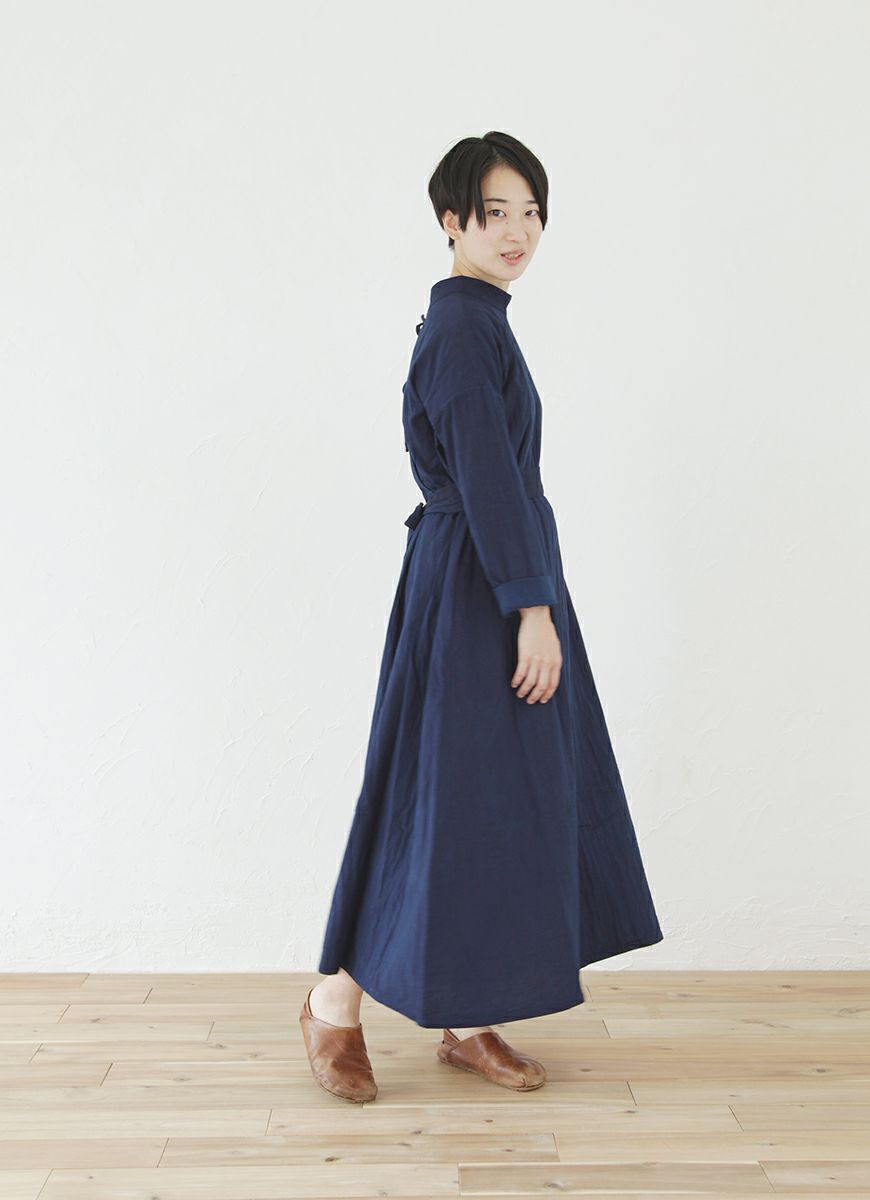 【在庫限り】藍染バックリボンドレス