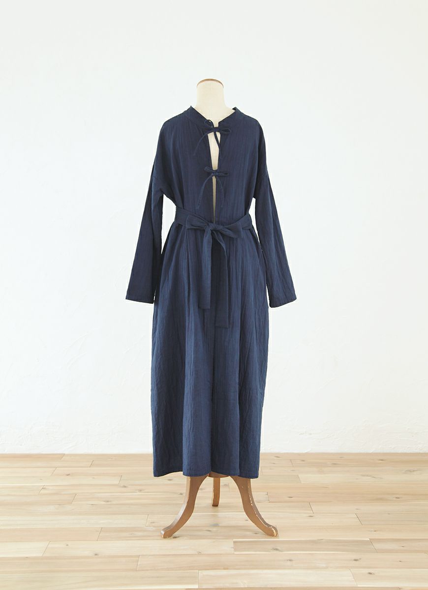 【在庫限り】藍染バックリボンドレス