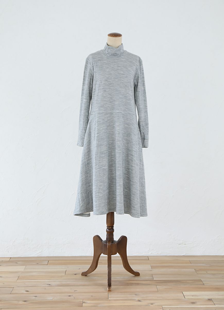 【在庫限り】ウール×コットンハイネックワンピース（00354）