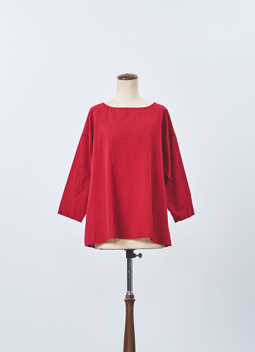 【在庫限り】ボイルガーゼボートネックプルオーバー