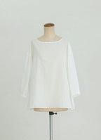 【在庫限り】ボイルガーゼボートネックプルオーバー