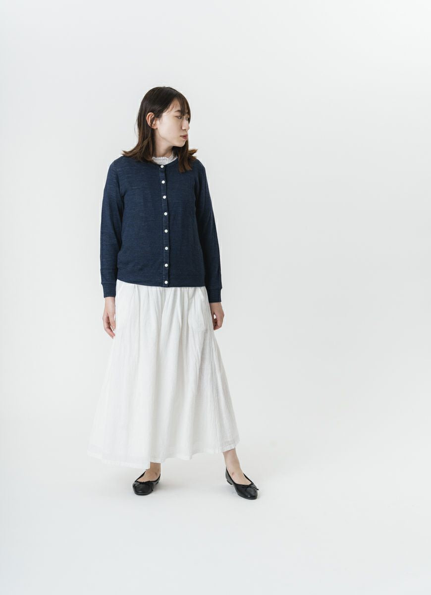 【在庫限り】ウール×コットンクルーネックカーディガン