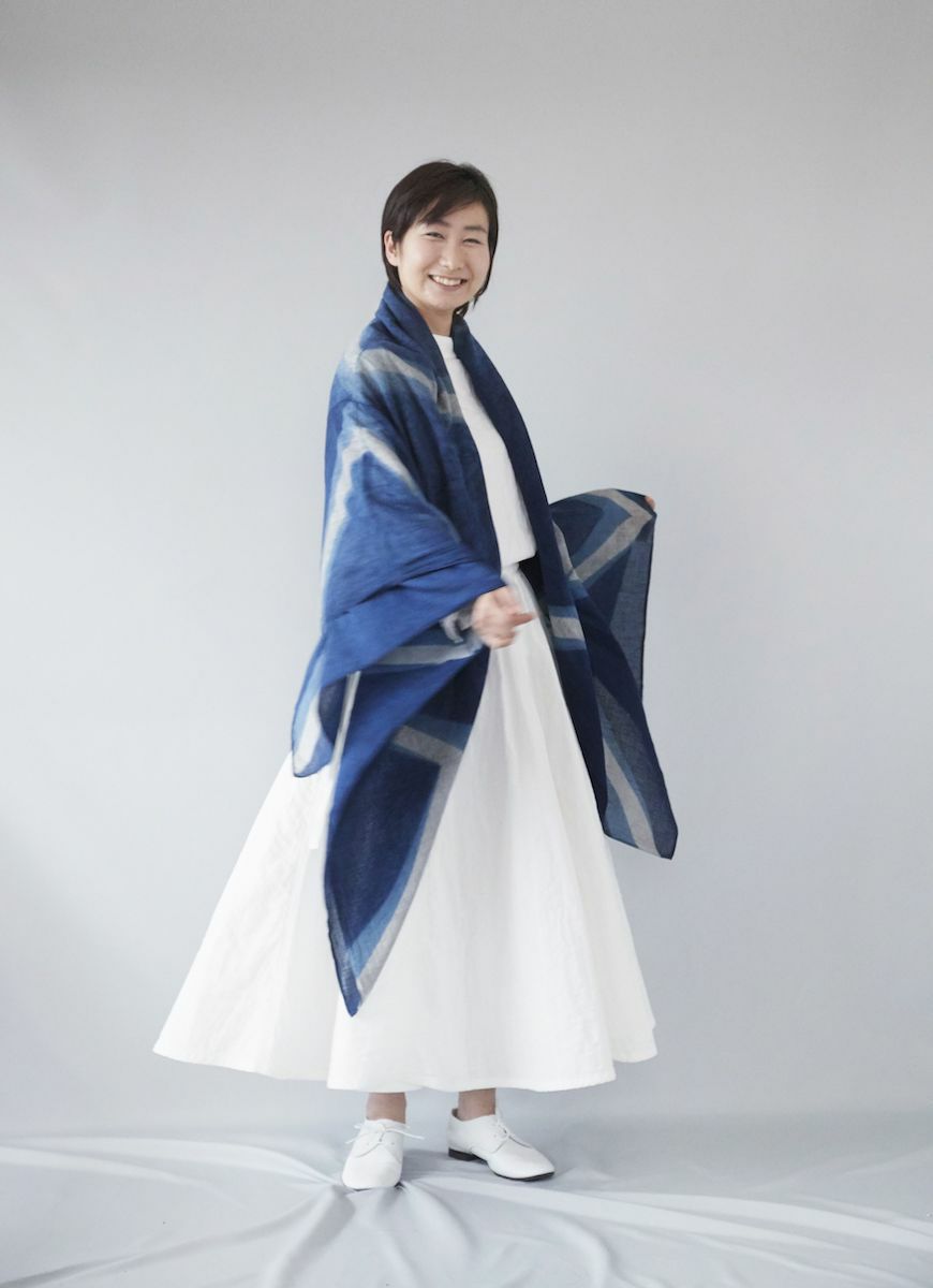 new big stole（藍染）