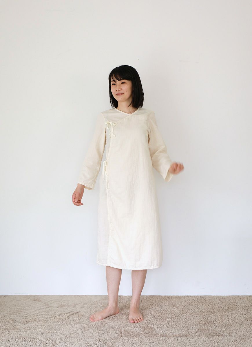 【在庫限り】【抗ウイルス】ガーゼ前開きルームワンピース