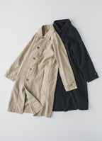 【在庫限り】ステンカラーコート（リサイクルコットン混二重ガーゼ）