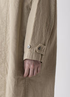 【在庫限り】ステンカラーコート（リサイクルコットン混二重ガーゼ）