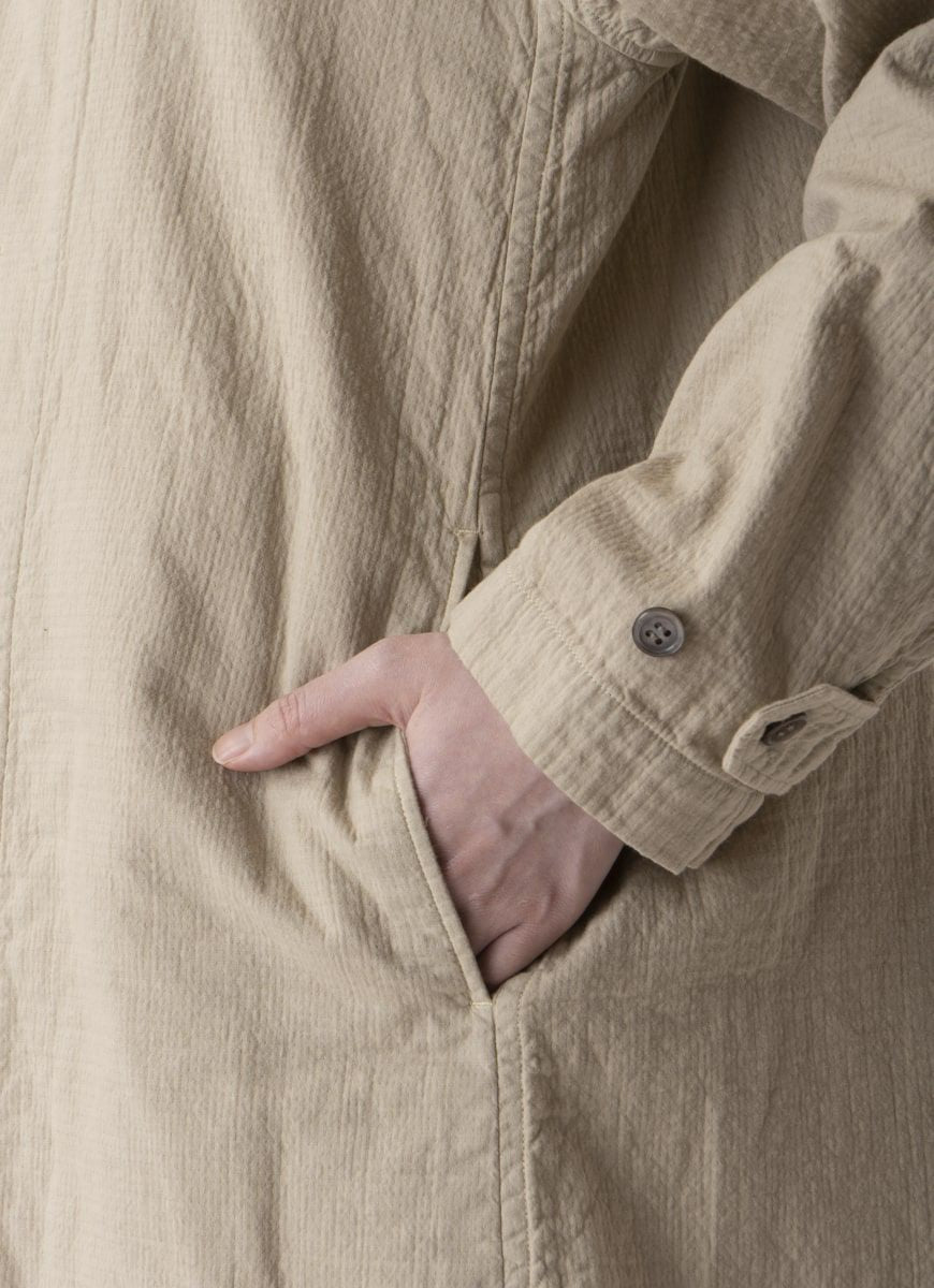 【在庫限り】ステンカラーコート（リサイクルコットン混二重ガーゼ）