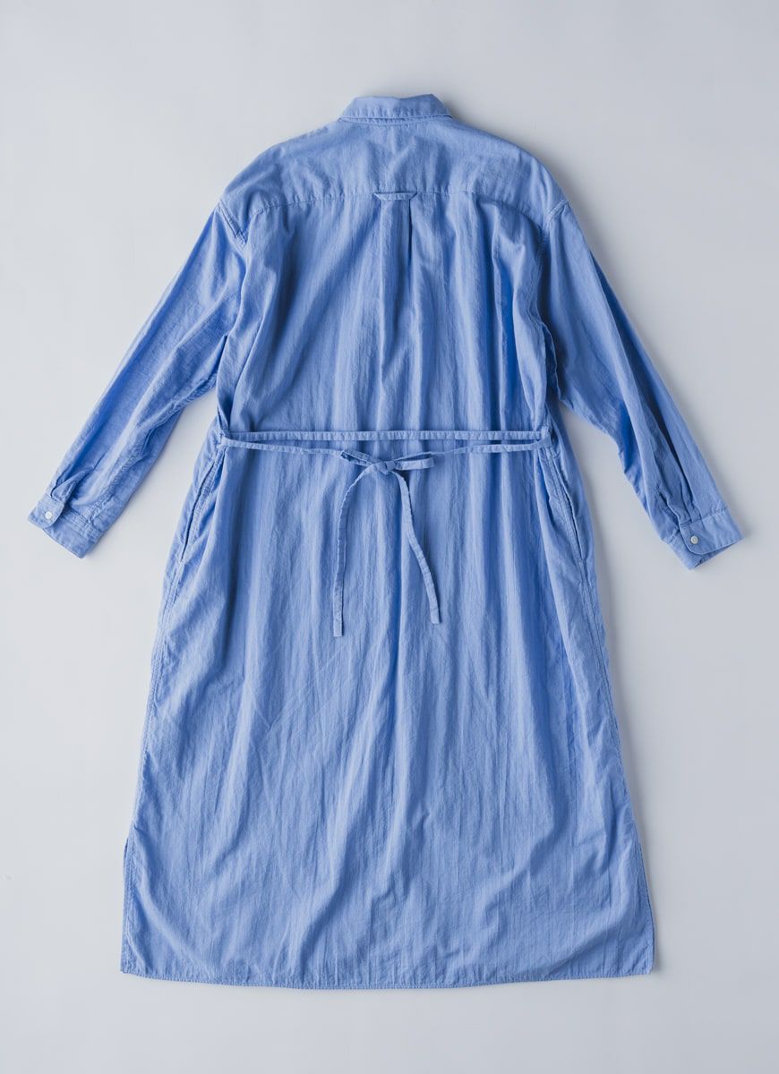 【在庫限り】ボタンダウンシャツワンピース（スーピマ80二重ガーゼ）