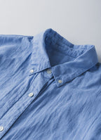 【在庫限り】ボタンダウンシャツワンピース（スーピマ80二重ガーゼ）