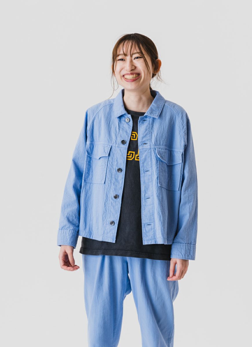 【在庫限り】ワークジャケット（リサイクルコットン混二重ガーゼ）