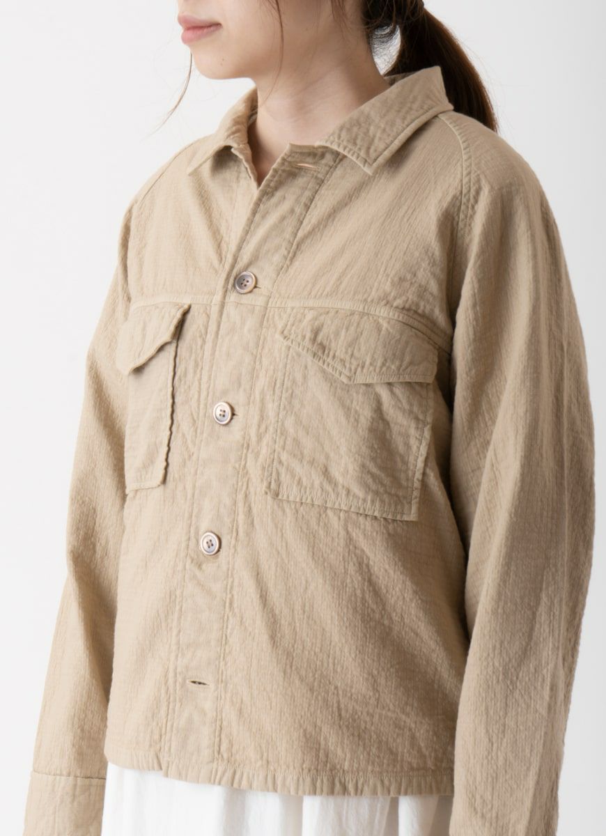 【在庫限り】ワークジャケット（リサイクルコットン混二重ガーゼ）