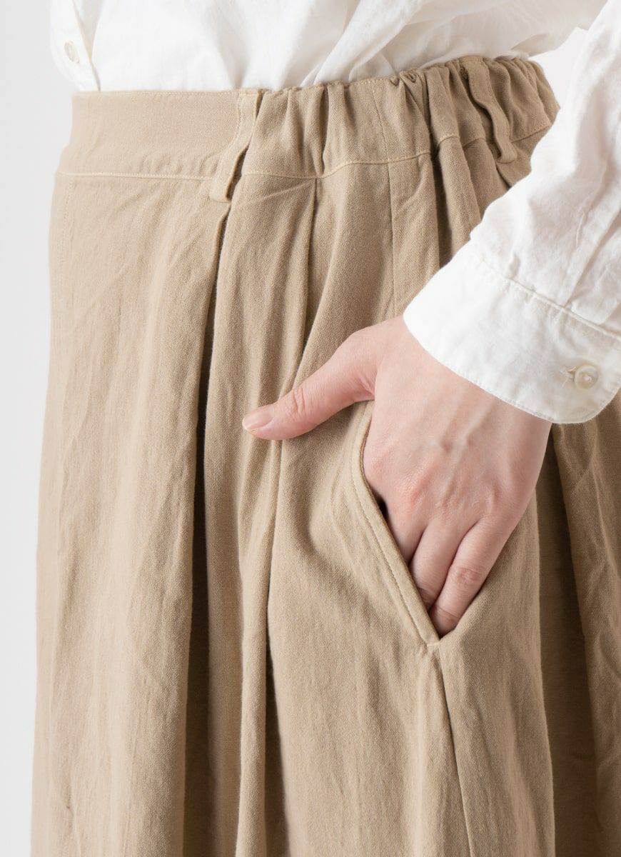 【在庫限り】タックギャザーロングスカート（SZストレッチガーゼ）