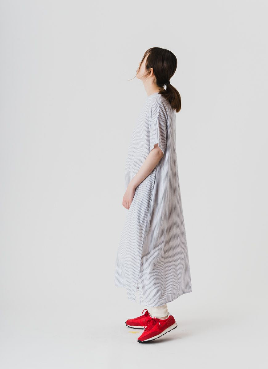 【在庫限り】半袖クルーネックワンピース（オーガニックふんわり二重ガーゼ）