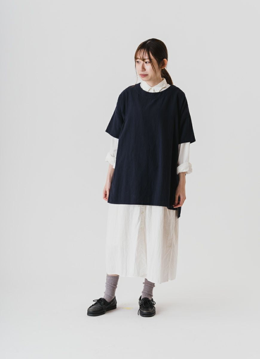 【在庫限り】半袖ワイドクルーネックプルオーバー（SZストレッチガーゼ）