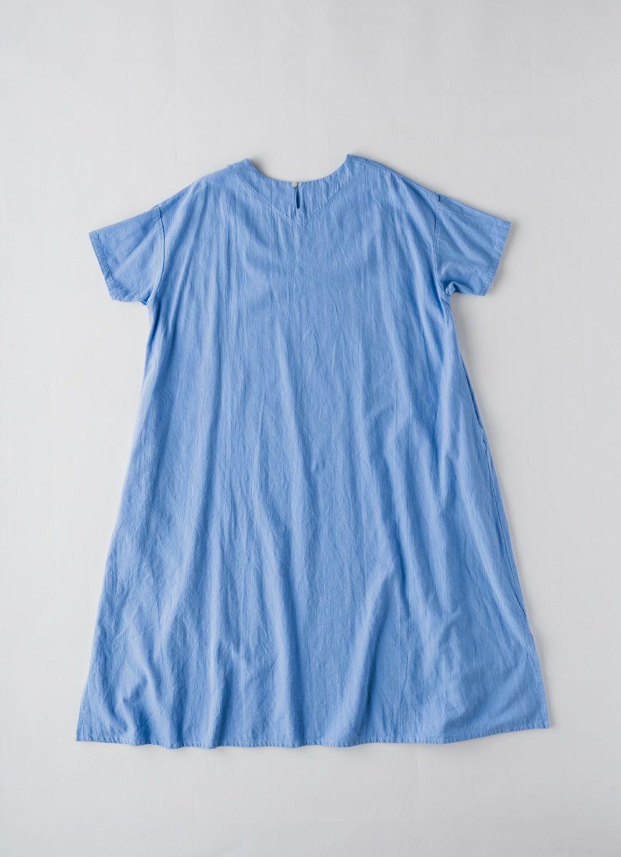 【在庫限り】半袖クルーネックワンピース（SZストレッチガーゼ）