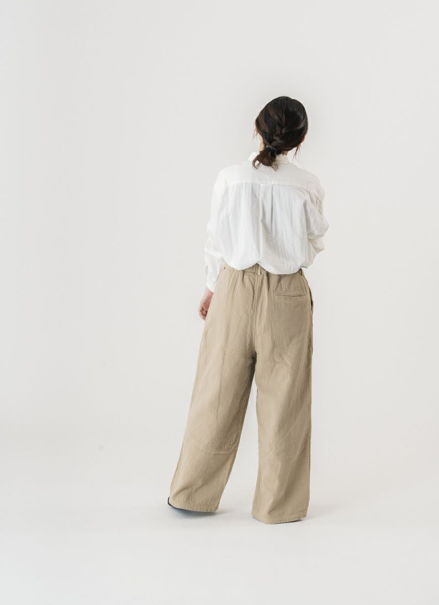 【在庫限り】ワイドパンツ（ふっくらツイル二重ガーゼ）