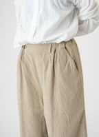 【在庫限り】ワイドパンツ（ふっくらツイル二重ガーゼ）