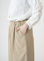 【在庫限り】ワイドパンツ（ふっくらツイル二重ガーゼ）