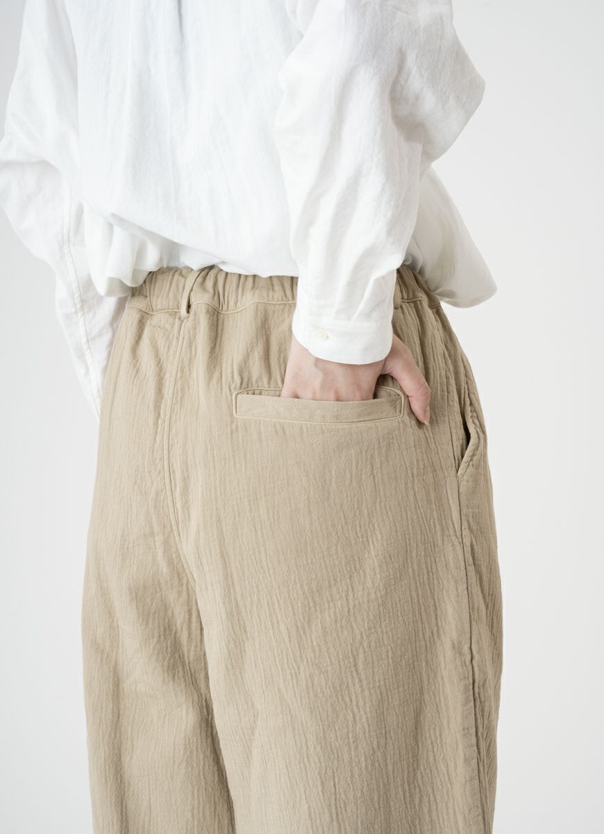 【在庫限り】ワイドパンツ（ふっくらツイル二重ガーゼ）