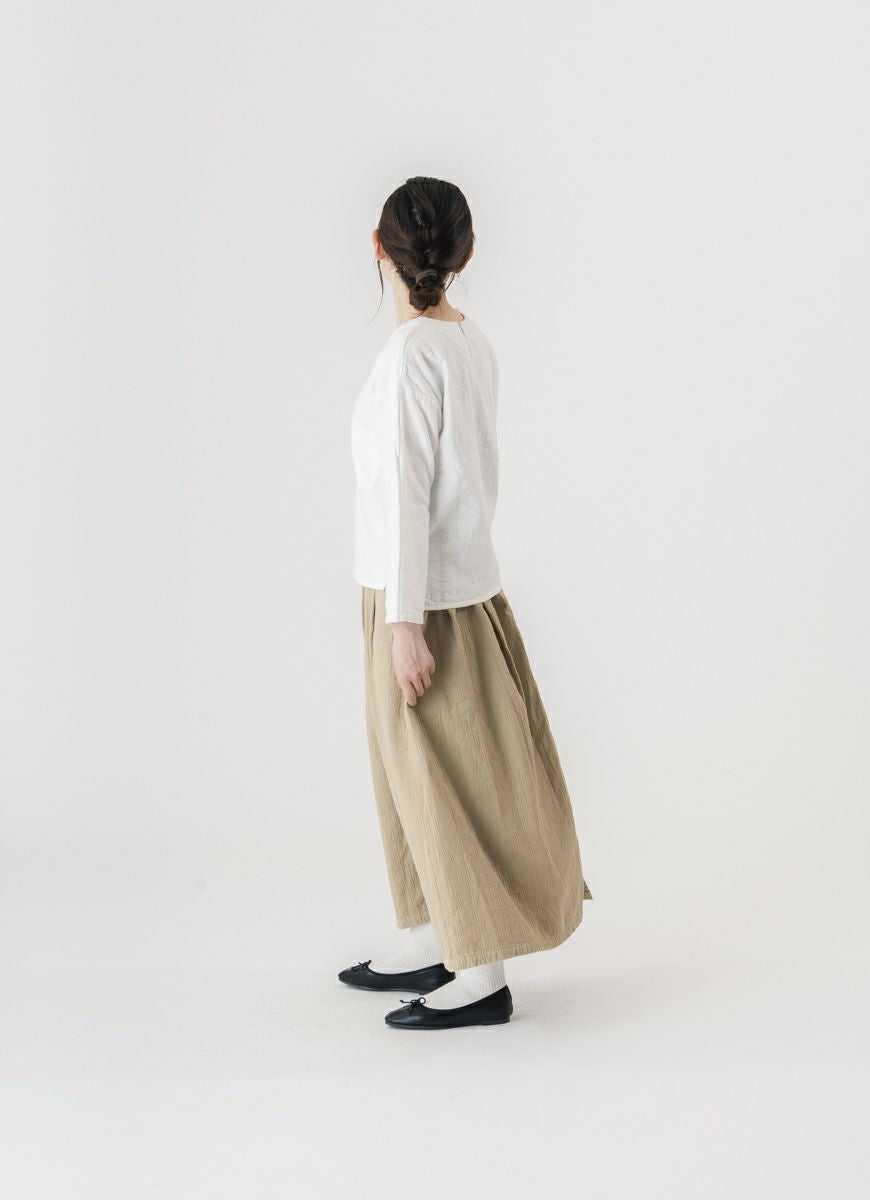 【在庫限り】9分袖クルーネックプルオーバー（ネップカルゼ二重ガーゼ）